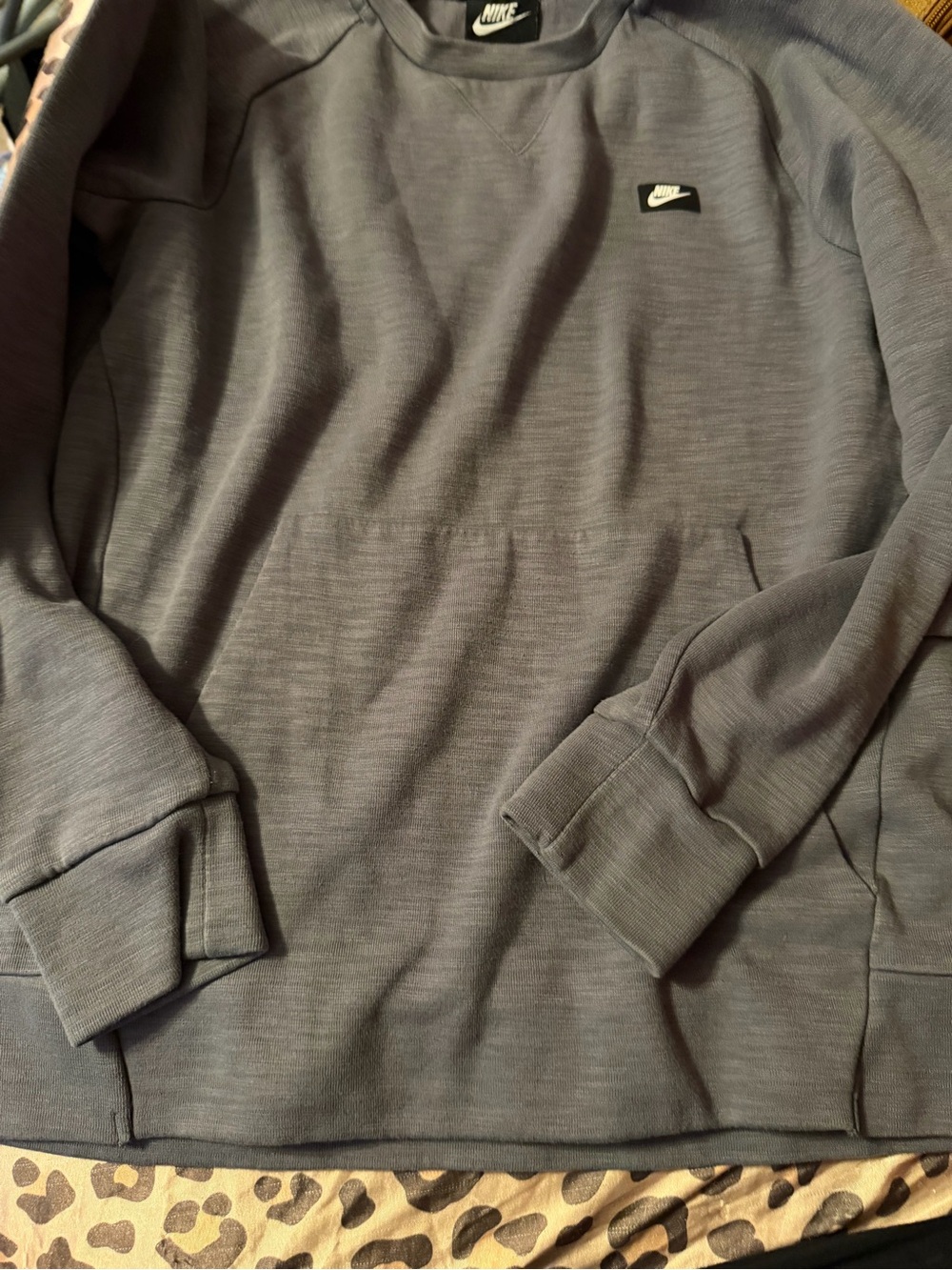 Nike Charcoal Crewneck Sweatshirt with Small Swoosh Patch